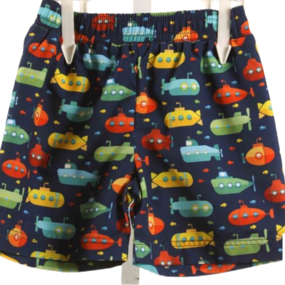 Florence Eiseman Navy Swimsuit with Colorful Submarine Print NWT 2T